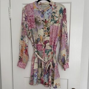 Zara Multicolor Floral Long Sleeve Dress